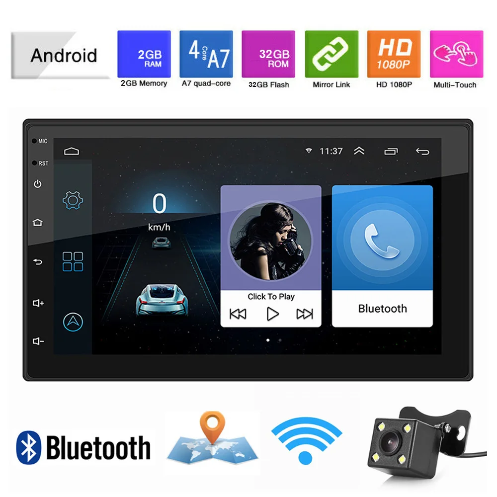 2 Din Android 9.1 Car Radio GPS Navigation 7" 2+32G Universal Auto Audio Stereo Car Car Multimedia PlayerWiFI Bluetooth USB
2 Din Android 9.1 Car Radio GPS Navigation 7" 2+32G Universal Auto Audio Stereo Car Car Multimedia PlayerWiFI Bluetooth USB