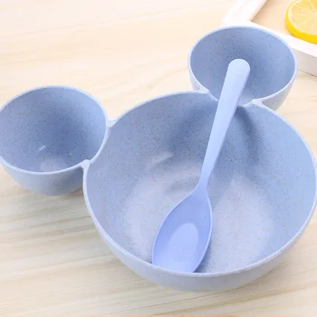 Wheat straw baby feeding bowl kid's rice bowl with spoon cute dinner plate children baby cartoon food tableware
Wheat straw baby feeding bowl kid's rice bowl with spoon cute dinner plate children baby cartoon food tableware