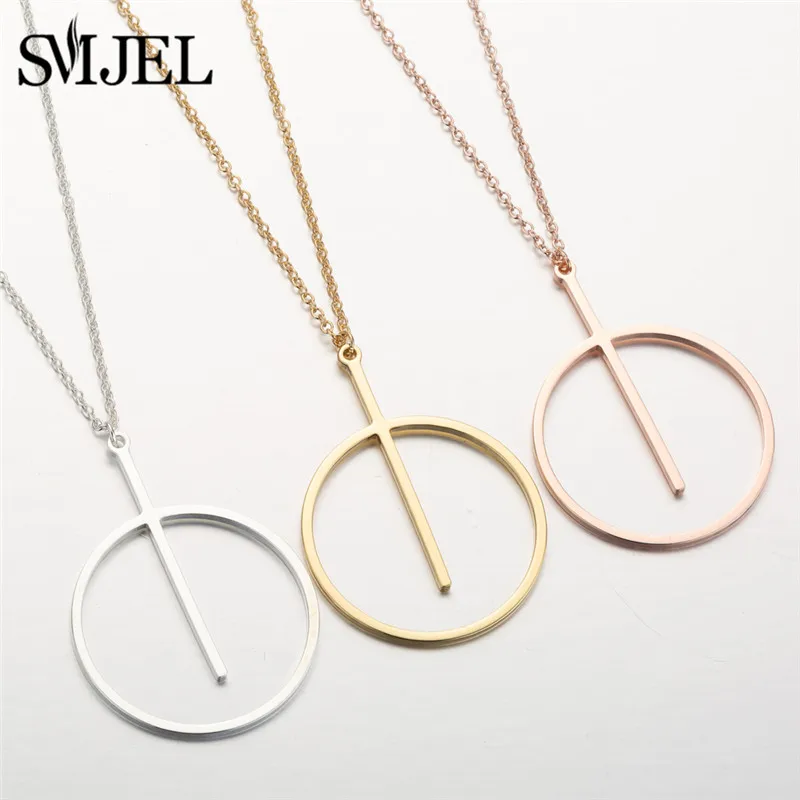 SMJEL Geometric Circle Bar Pendant Necklace female Korean Temperament Simple Wild Jewelry Sweater Necklaces Long bijoux
SMJEL Geometric Circle Bar Pendant Necklace female Korean Temperament Simple Wild Jewelry Sweater Necklaces Long bijoux