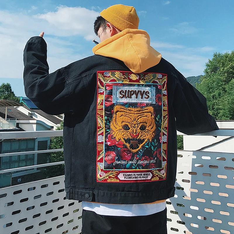 April MOMO 2019 Embroidery Denim Jeans Jacket Coats Male Casual Fashion Slim Fit Hip Hop Jackets Streetwear Hombre
April MOMO 2019 Embroidery Denim Jeans Jacket Coats Male Casual Fashion Slim Fit Hip Hop Jackets Streetwear Hombre