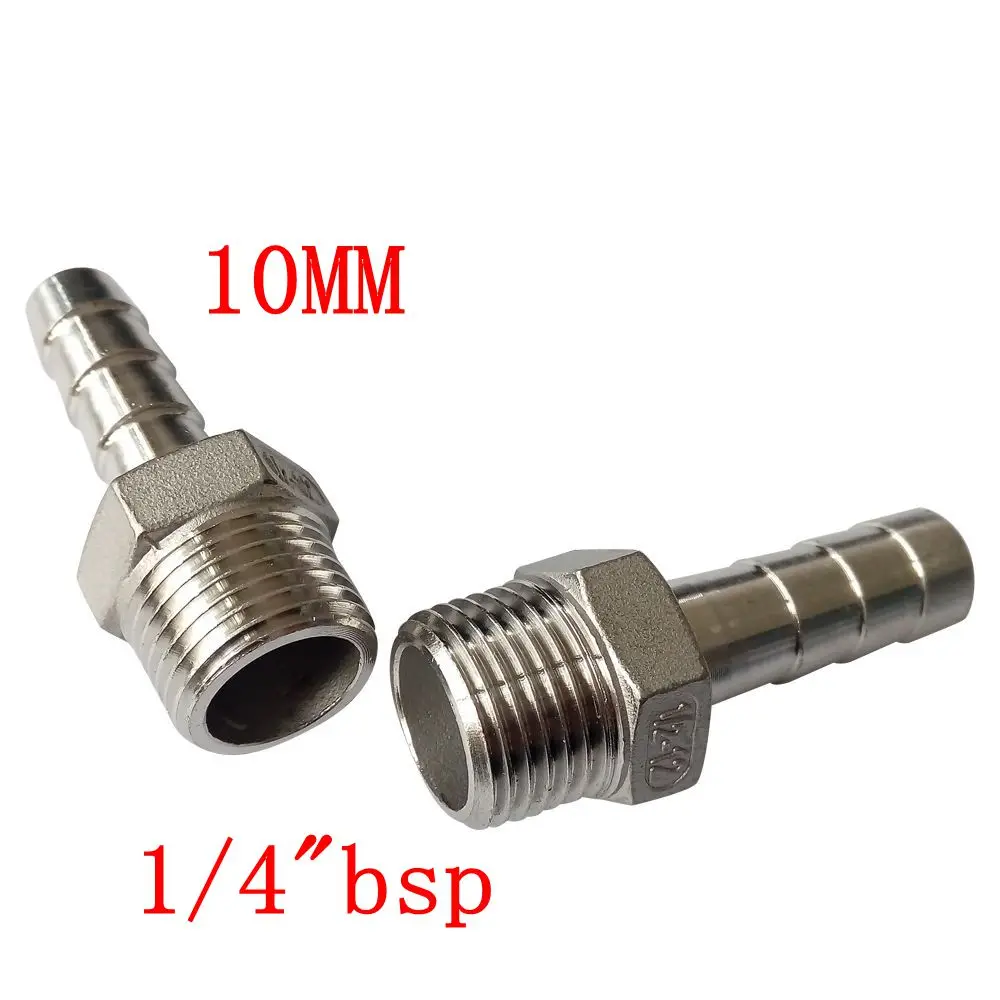 Pack of 2 10 mm ID Hose Barb Tail To 1/4" BSP male Hose Barb Fitting SS 304 Stainless Steel Adapter SS304-MSBF-B10-1/4BSPT
Pack of 2 10 mm ID Hose Barb Tail To 1/4" BSP male Hose Barb Fitting SS 304 Stainless Steel Adapter SS304-MSBF-B10-1/4BSPT