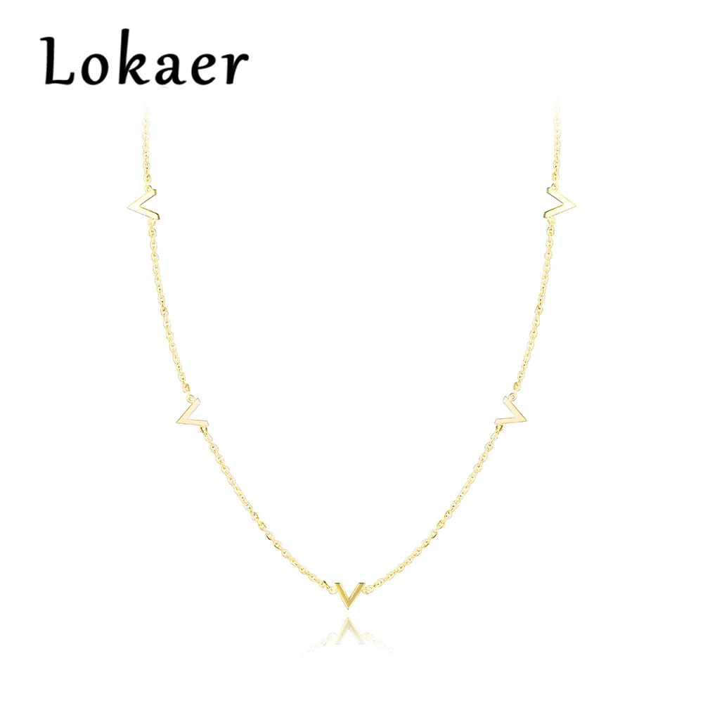 Lokaer Classic Titanium Steel 5Pcs Letter Simple Choker Neckalce Gold Color Lovely Charm Pendants Jewelry For Women N170150600
Lokaer Classic Titanium Steel 5Pcs Letter Simple Choker Neckalce Gold Color Lovely Charm Pendants Jewelry For Women N170150600