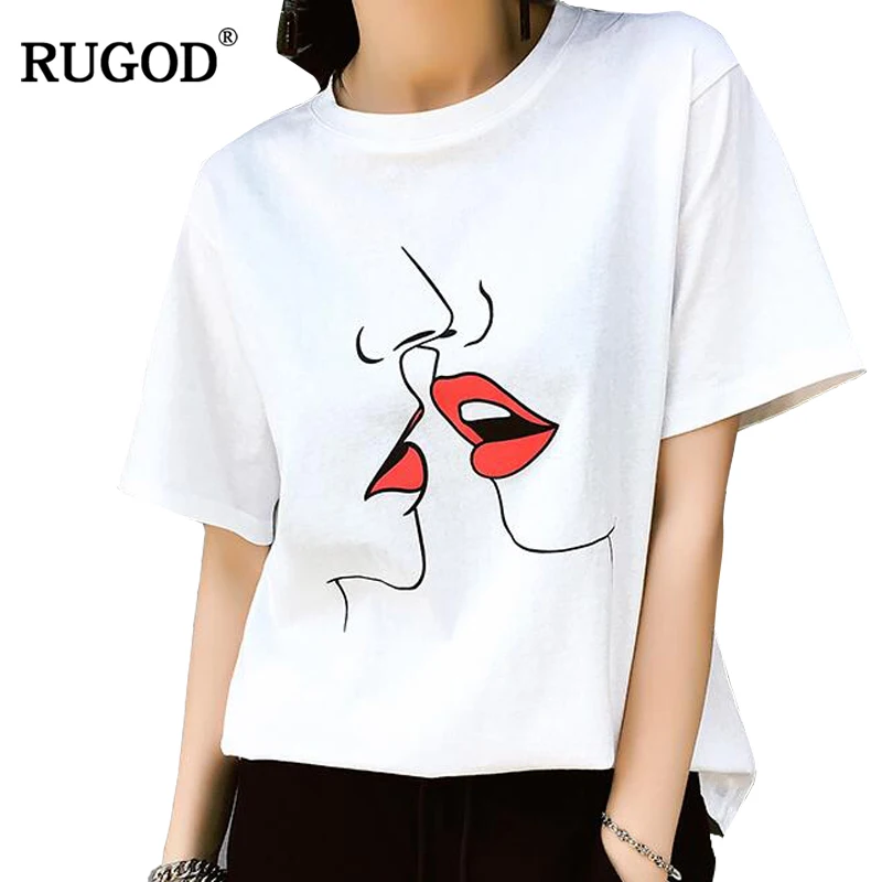 RUGOD 2019 Newest Summer Style Sweet Kiss Print Tshirt Women Casual white O neck Short Sleeve Cotton T-shirt For Women Tops
RUGOD 2019 Newest Summer Style Sweet Kiss Print Tshirt Women Casual white O neck Short Sleeve Cotton T-shirt For Women Tops