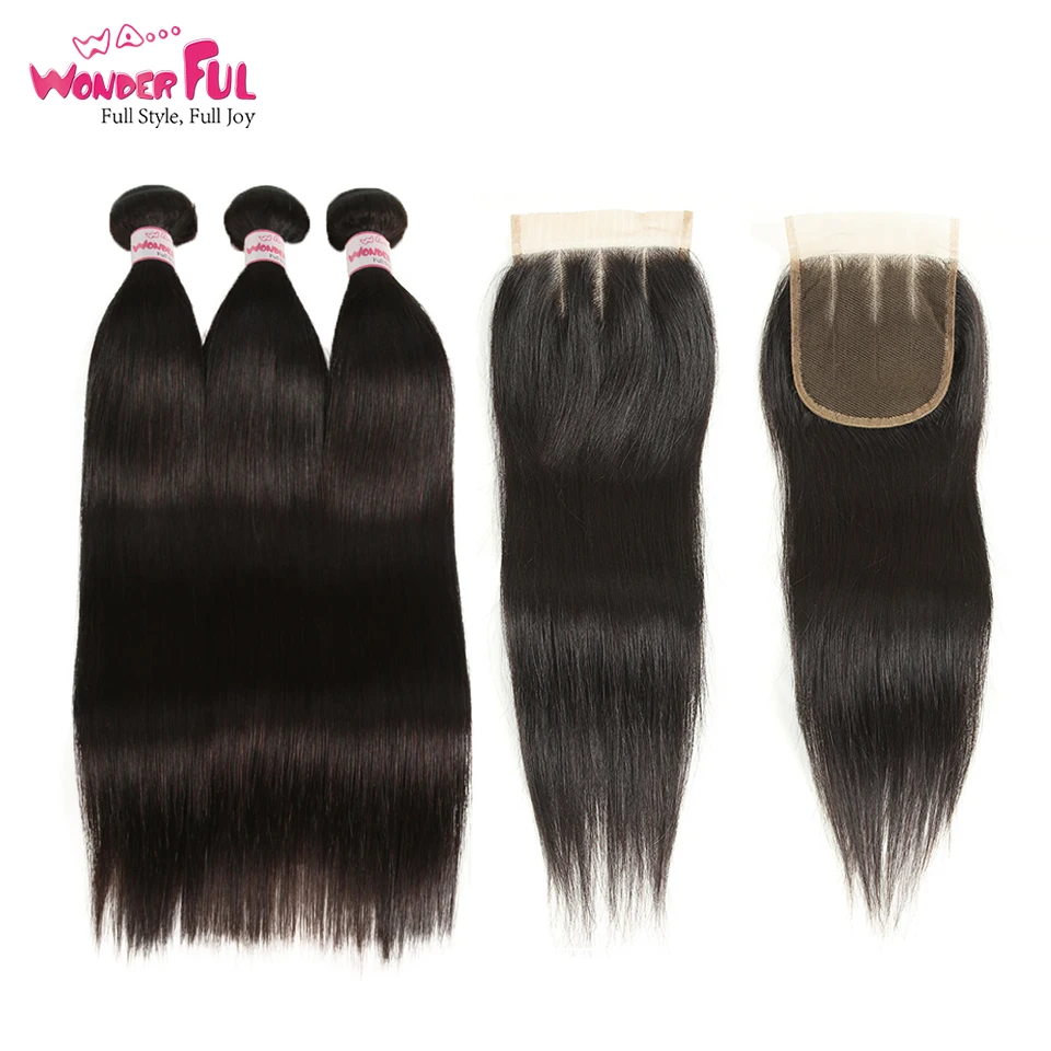 WA...Wonderful Brazilian Hair Weave Bundles With Closure Straight Hair 4 Bundles With Closure Non Remy Hair Extensions
WA...Wonderful Brazilian Hair Weave Bundles With Closure Straight Hair 4 Bundles With Closure Non Remy Hair Extensions