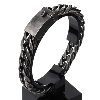 13mm New Arrive Titanium Stainless Steel Brushed Black Cuban Chain Bracelets Wristband Men's Biker Jewelry Christmas Gift 8.46"
13mm New Arrive Titanium Stainless Steel Brushed Black Cuban Chain Bracelets Wristband Men's Biker Jewelry Christmas Gift 8.46"