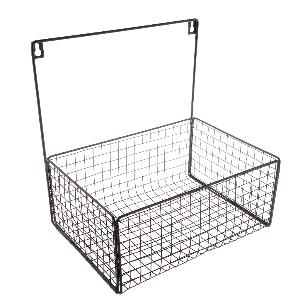 Nordic Iron Wire Hanging Storage Basket Wall Display Storage Box Basket Multifunction Mesh Wire Metal Wall Shelf Storage Holder