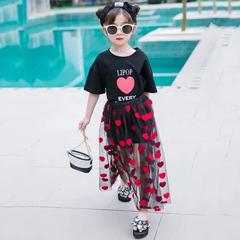 Summer girls 2 pcs set baby tee shirt + tutu skirt kids suit children set red heart letter print embroidery mesh 4 to 14 yrs
Summer girls 2 pcs set baby tee shirt + tutu skirt kids suit children set red heart letter print embroidery mesh 4 to 14 yrs