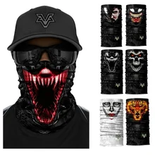 Filme venom anime hoodie crânio sem costura balaclava magia cachecol heaewear esportes ao ar livre bandanas ciclismo caminhadas máscara pescoço gaiter(China)