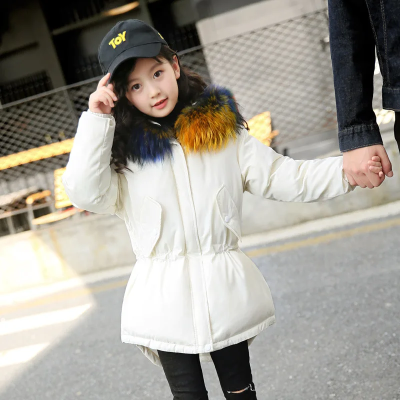 2018 Autumn Winter Girl's Down Jacket Medium-long Safari Style Girls Down Coat with Colorful Fur on Collar 120cm-160cm
2018 Autumn Winter Girl's Down Jacket Medium-long Safari Style Girls Down Coat with Colorful Fur on Collar 120cm-160cm