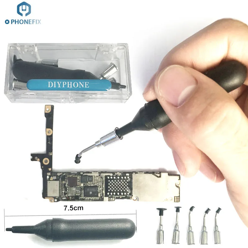PHONEFIX FFQ939 Vacuum Sucking Pen for removing waste soldered iron reballed tin Easy hand pick tool for ICs chip repair
PHONEFIX FFQ939 Vacuum Sucking Pen for removing waste soldered iron reballed tin Easy hand pick tool for ICs chip repair