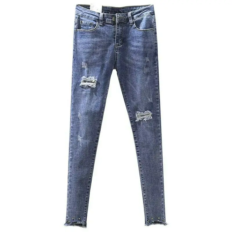 Women High Waist Ripped Denim Jeans Femme Skinny Pencil Pants Jean Hole Ripped Denim Jeans Casual Stretch Skinny Trousers Jeans
Women High Waist Ripped Denim Jeans Femme Skinny Pencil Pants Jean Hole Ripped Denim Jeans Casual Stretch Skinny Trousers Jeans