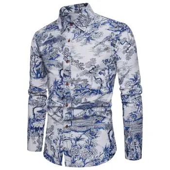 Linen Shirts Men's clothing Floral Blouse Men Social Flower Men's Shirts Slim fit Long-sleeved Plus size New
Linen Shirts Men's clothing Floral Blouse Men Social Flower Men's Shirts Slim fit Long-sleeved Plus size New