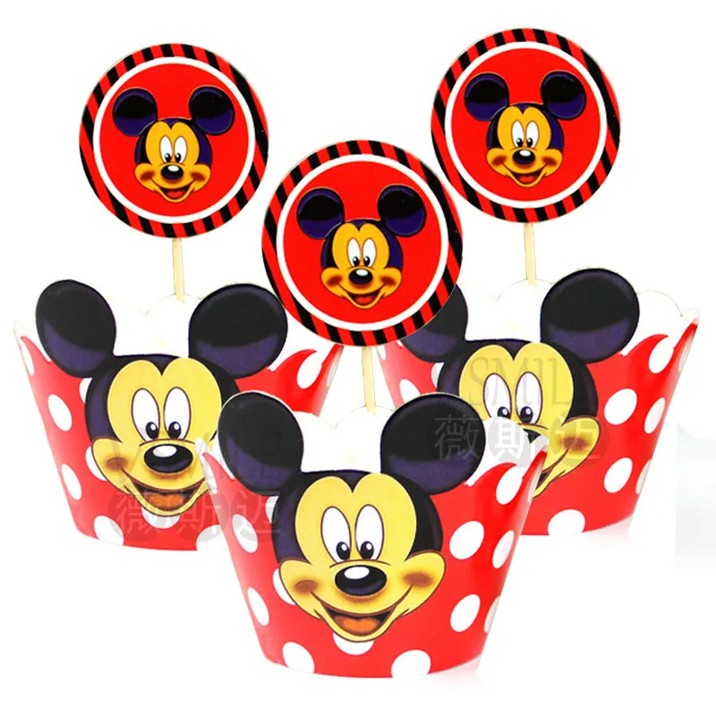 Red White Dots Cute Mickey Minnie Mouse Cupcake 12 topper+ 12wrapper for Kids boy girls Happy birthday party cake decoration
Red White Dots Cute Mickey Minnie Mouse Cupcake 12 topper+ 12wrapper for Kids boy girls Happy birthday party cake decoration