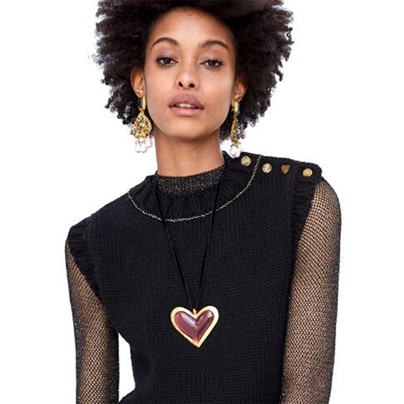 Lalynnlys ZA Heart Pendant Necklace Vintage Fashion Long Necklace For Women Party Wedding Hot Jewelry Christmas Gifts N68031
Lalynnlys ZA Heart Pendant Necklace Vintage Fashion Long Necklace For Women Party Wedding Hot Jewelry Christmas Gifts N68031