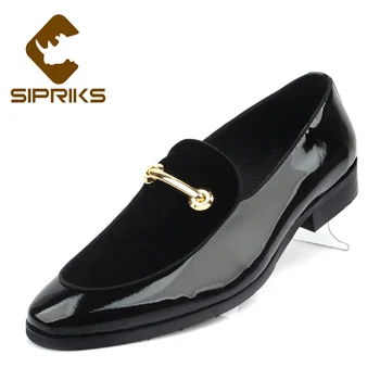 Sipriks Luxury Patent Leather Black Loafers Mens Slip On Dress Shoes Blue Velvet Slippers Boss Business Office Work Flats 2018
Sipriks Luxury Patent Leather Black Loafers Mens Slip On Dress Shoes Blue Velvet Slippers Boss Business Office Work Flats 2018