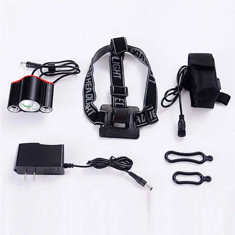 3X T6 LED Bike Bicycle Front Light Lamp Headlight Headlamp+battery+charger lanterna led bike led flashlight rechargeable #3o4 (3)