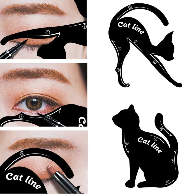 1 Set Cat Eyeliner Stencil Professional Makeup Eyebrow Stencil Models Eyes Liner Template Shaper Stamping Tool Plastic Templates
1 Set Cat Eyeliner Stencil Professional Makeup Eyebrow Stencil Models Eyes Liner Template Shaper Stamping Tool Plastic Templates