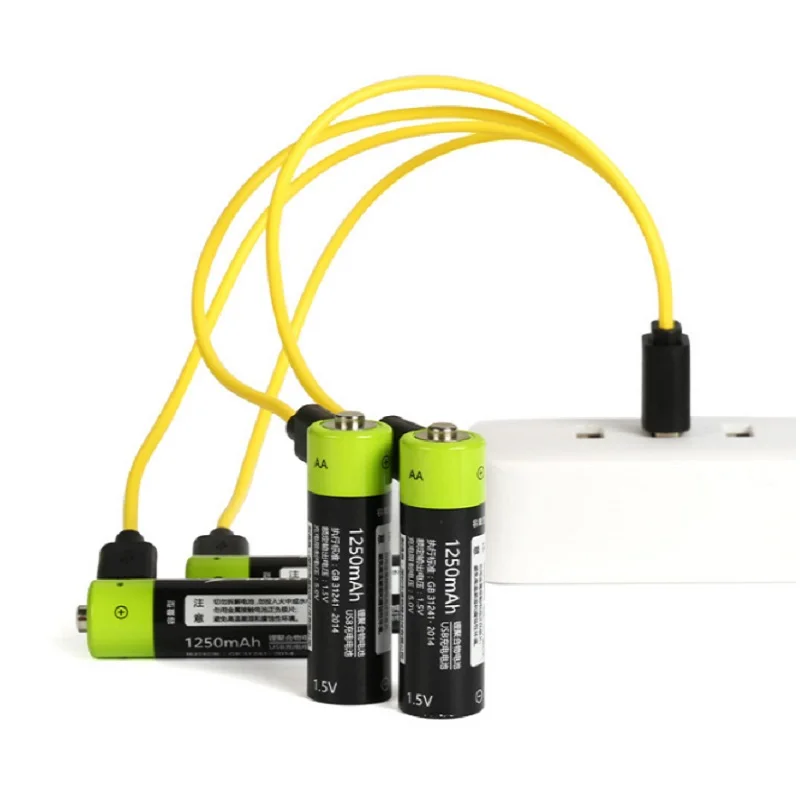 ZNTER 4PCS/set AA Rechargeable Battery 1.5V 2A 1250mAh USB Charging Lithium Battery Bateria with Micro USB Cable free shipping
ZNTER 4PCS/set AA Rechargeable Battery 1.5V 2A 1250mAh USB Charging Lithium Battery Bateria with Micro USB Cable free shipping
