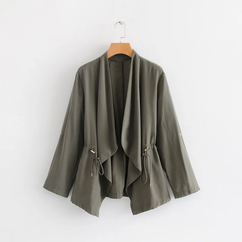 2018 New Women Elegant Solid Trench Coat Drawstring Tie Pockets Long Sleeve Pleated Coat Ladies Streetwear Casual Loose
2018 New Women Elegant Solid Trench Coat Drawstring Tie Pockets Long Sleeve Pleated Coat Ladies Streetwear Casual Loose