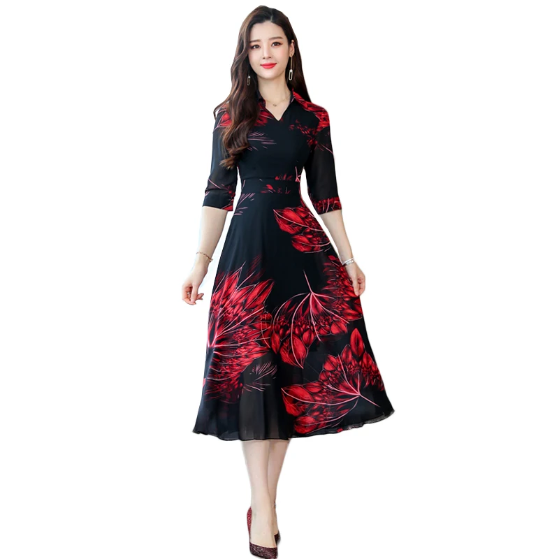 2019 Spring Summer New High waist slim Elegant Chiffon Dress Women Fashion Office Lady Long floral Print Dress Female NW1672
2019 Spring Summer New High waist slim Elegant Chiffon Dress Women Fashion Office Lady Long floral Print Dress Female NW1672