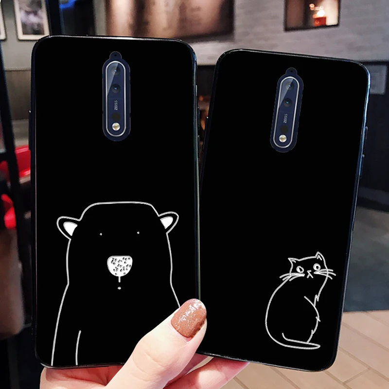 Силиконовый чехол с принтом животных для Nokia 8 Sirocco X5 X6 X7 X71 9 6 2018 забавный кошкой и