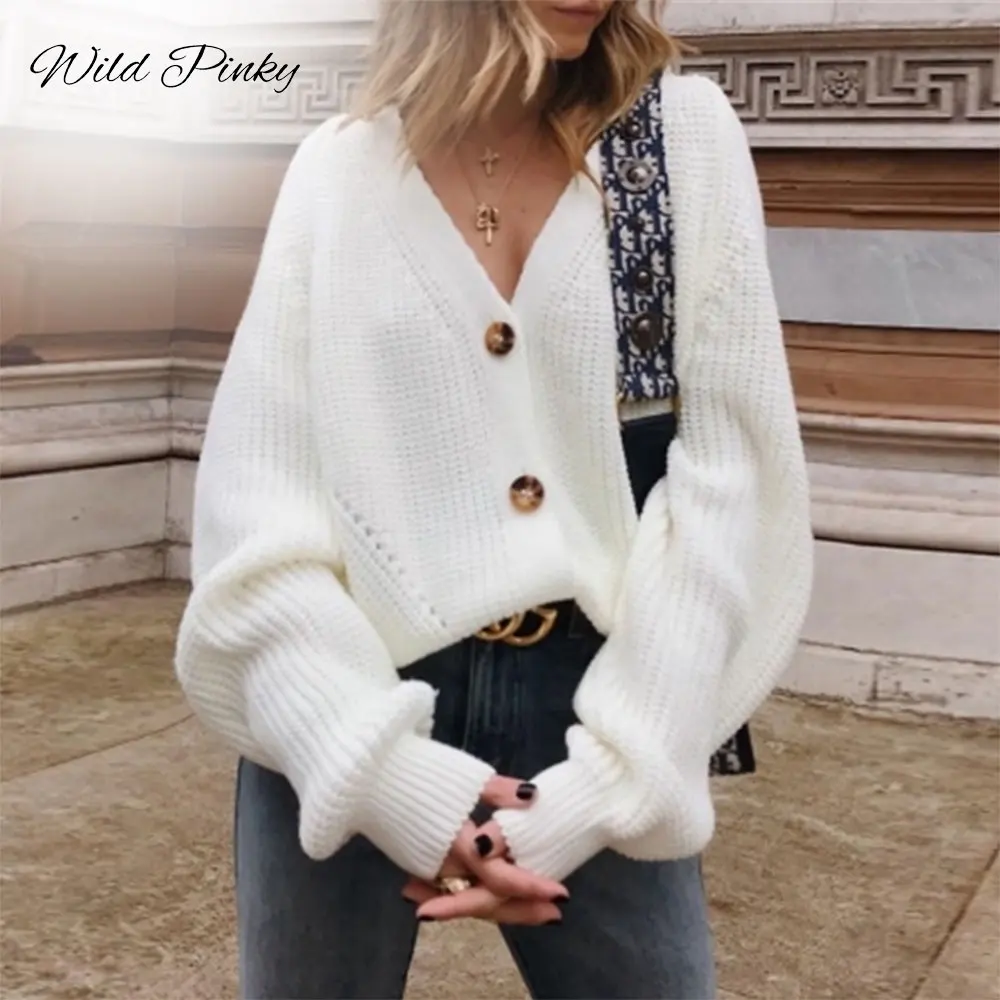 WildPinky 2019 Autumn Winter Fashion Women Long Sleeve Loose Knitting Cardigan Sweater Women Knitted Female Cardigan Pull Femme
WildPinky 2019 Autumn Winter Fashion Women Long Sleeve Loose Knitting Cardigan Sweater Women Knitted Female Cardigan Pull Femme
