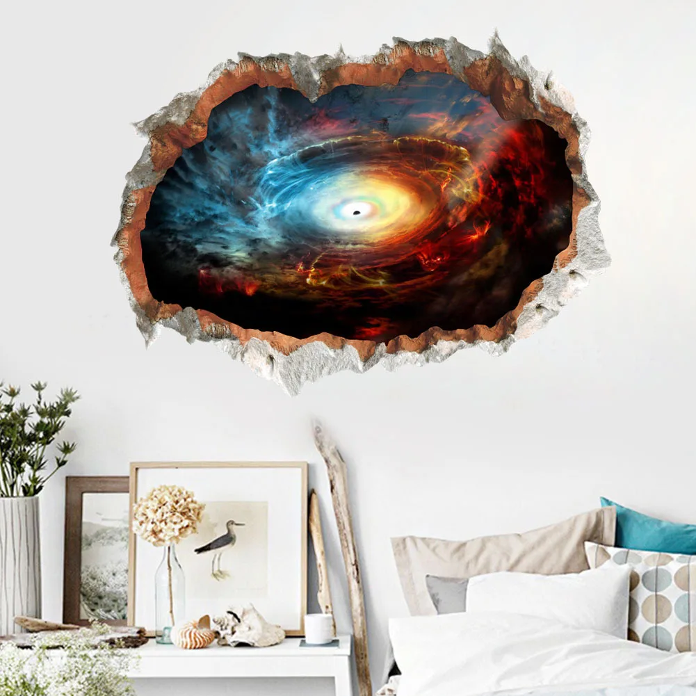 3D Broken Wall Sticker Black Hole Space Universe Planet For Boy Room Science Fiction Ornament Spiral Interstellar Star Stickers
3D Broken Wall Sticker Black Hole Space Universe Planet For Boy Room Science Fiction Ornament Spiral Interstellar Star Stickers