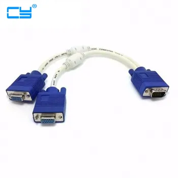 RGB VGA SVGA Male to 2 VGA two HDB15 Female Splitter Adapter extension Cable w/ core VGA splitter adaptor connector converter
RGB VGA SVGA Male to 2 VGA two HDB15 Female Splitter Adapter extension Cable w/ core VGA splitter adaptor connector converter