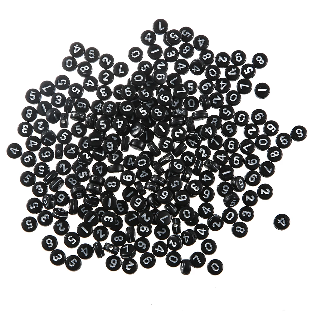 new 200/500PCS black Arabic numerals Beads Alphabet Acrylic Beads For Jewelry Making 7mm Children Bracelets DIY Jewelry Accessor
new 200/500PCS black Arabic numerals Beads Alphabet Acrylic Beads For Jewelry Making 7mm Children Bracelets DIY Jewelry Accessor