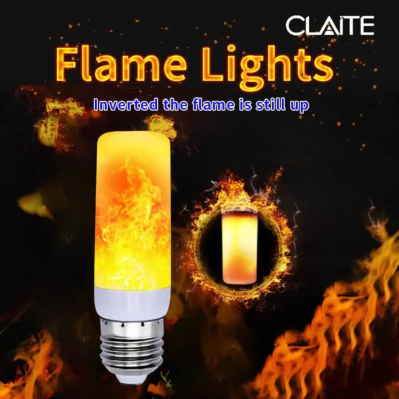 CLAITE Creative 3 or 4 Mode Gravity Sensor Flame Lights E27 LED Effect Light Bulb 3W Flickering Emulation Decor Lamp | Лампы и