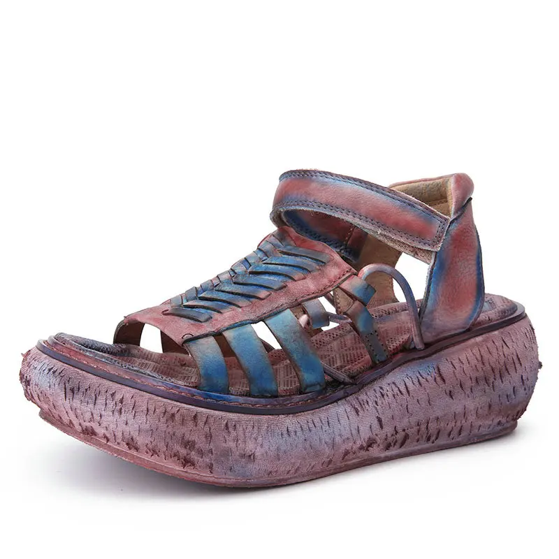 Women Platform Wedge Sandals Leather 5 CM High Heels Summer Shoe Girls RainBow 2019 Retro Handmade Genuine Leather Women Sandals
Women Platform Wedge Sandals Leather 5 CM High Heels Summer Shoe Girls RainBow 2019 Retro Handmade Genuine Leather Women Sandals