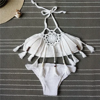 Wholesale Knitted hollow split bikini Tassel Swimwear Sexy Lady Beach bikini swimsuit
Wholesale Knitted hollow split bikini Tassel Swimwear Sexy Lady Beach bikini swimsuit