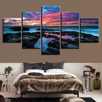Modern Home Wall Art Decor Frame Pictures 5 Pieces Sunset Glow Rock Sea Level Seaview HD Printed Painting Canvas For Living Room
Modern Home Wall Art Decor Frame Pictures 5 Pieces Sunset Glow Rock Sea Level Seaview HD Printed Painting Canvas For Living Room