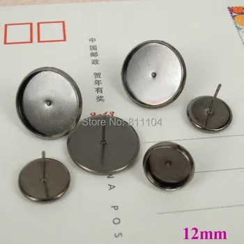 Gunmetal Black tone Plated w/ 12mm Inner Round Circle Bezel Cabochon Settings Stud Earrings Post DIY Crafts Jewelry Findings
Gunmetal Black tone Plated w/ 12mm Inner Round Circle Bezel Cabochon Settings Stud Earrings Post DIY Crafts Jewelry Findings
