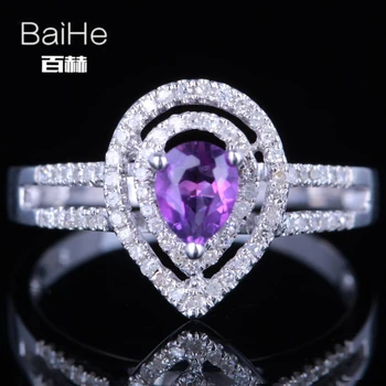 BAIHE Sterling Silver 925 0.33ct Flawless Pear Amethyst Engagement Women Office/career Fine Jewelry Amethyst Ring
BAIHE Sterling Silver 925 0.33ct Flawless Pear Amethyst Engagement Women Office/career Fine Jewelry Amethyst Ring