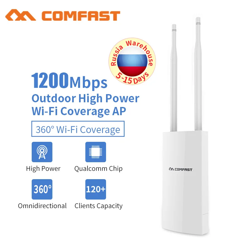1200Mbps High Power Outdoor Weatherproof AP CPE/Wifi Extender/48v Poe Access Point/Router/WISP Wi-fi Omnidirectional Antenna
1200Mbps High Power Outdoor Weatherproof AP CPE/Wifi Extender/48v Poe Access Point/Router/WISP Wi-fi Omnidirectional Antenna