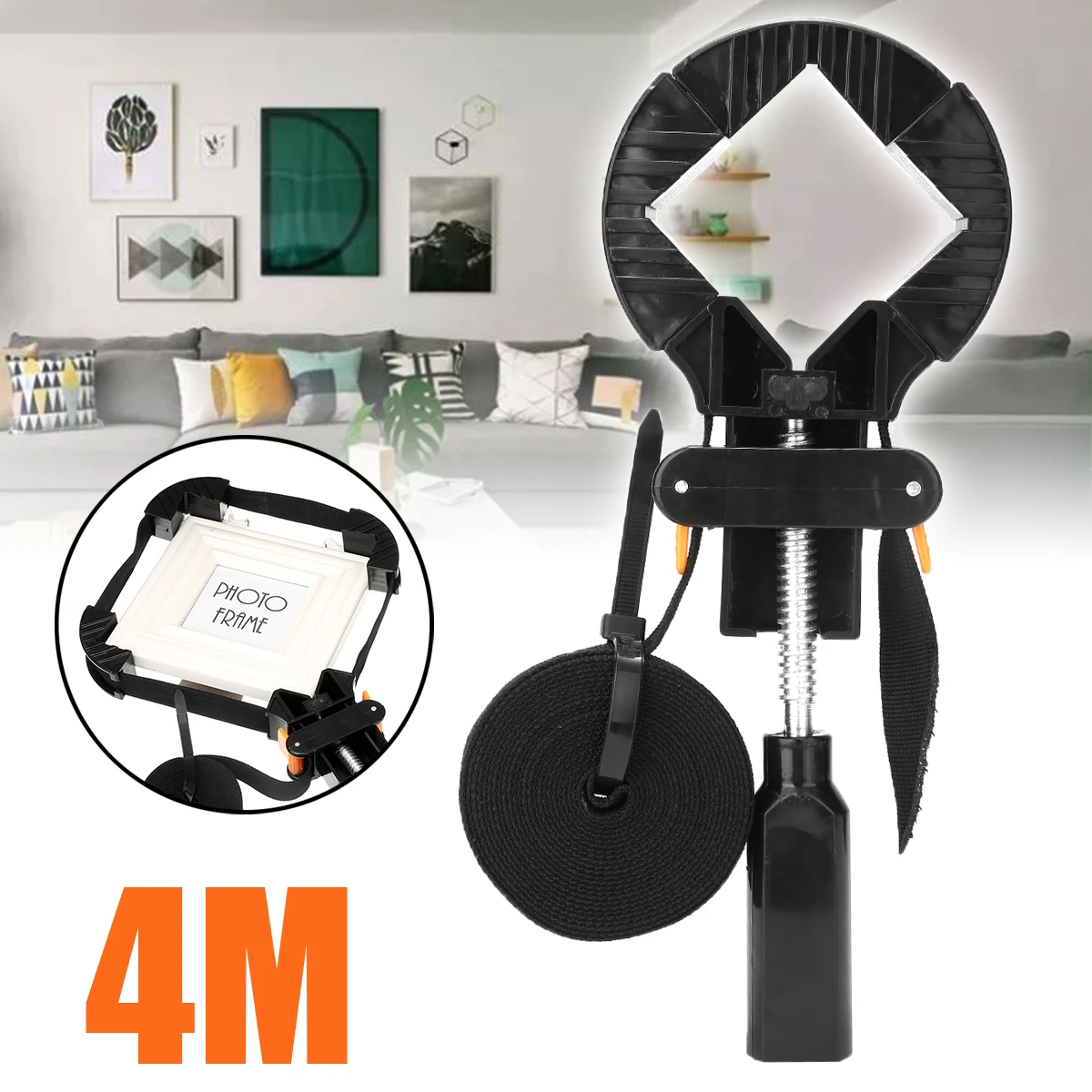 1 Set 4M Belt Tensioner Corners Strap Clamp Adjustable 4 Jaws Corner Clamps for Woodworking Photo Frame Tools
1 Set 4M Belt Tensioner Corners Strap Clamp Adjustable 4 Jaws Corner Clamps for Woodworking Photo Frame Tools