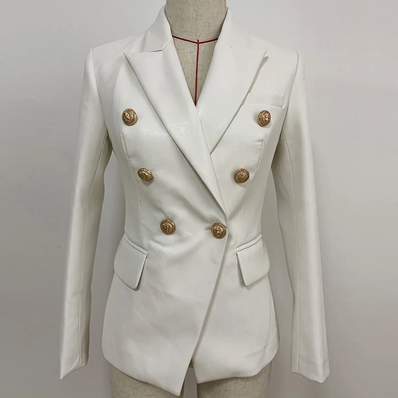 EXCELLENT QUALITY 2019 Stylish Designer Blazer for Women Lion Buttons Artificial White Leather Jacket
EXCELLENT QUALITY 2019 Stylish Designer Blazer for Women Lion Buttons Artificial White Leather Jacket