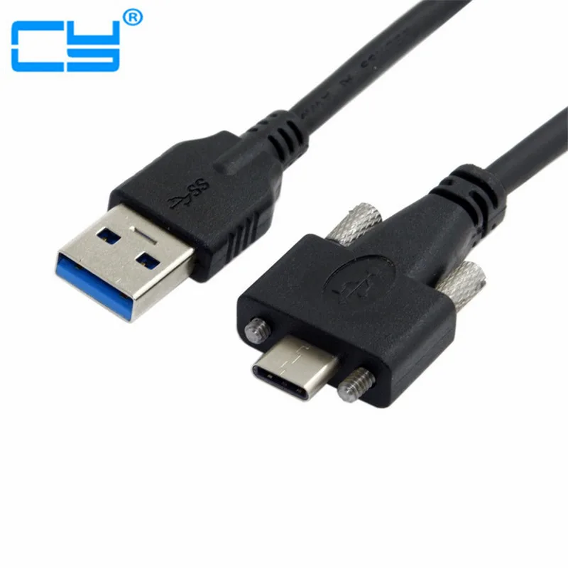 USB 3 0 Male к 1 type c USB-c Type-C с двумя винтами запирающий Мужской кабель для передачи