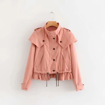 Autumn Pink Khaki Bomber Jacket Short Turtleneck Female Jacket Coat Long Sleeve Ruffles Autumn Zipper Women feminine coat
Autumn Pink Khaki Bomber Jacket Short Turtleneck Female Jacket Coat Long Sleeve Ruffles Autumn Zipper Women feminine coat