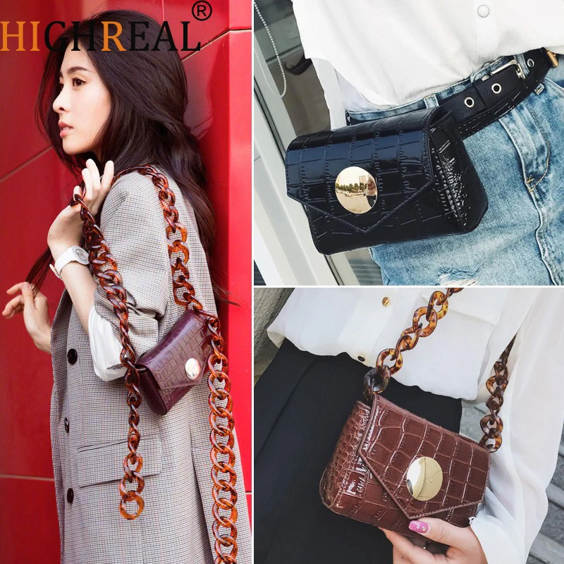 HIGHREAL Designer Women Waist Bag Crocodile Leather Female Fanny Pack Fashion Belt Bag for Travel Fashion Crossbody Bag Dropship
HIGHREAL Designer Women Waist Bag Crocodile Leather Female Fanny Pack Fashion Belt Bag for Travel Fashion Crossbody Bag Dropship