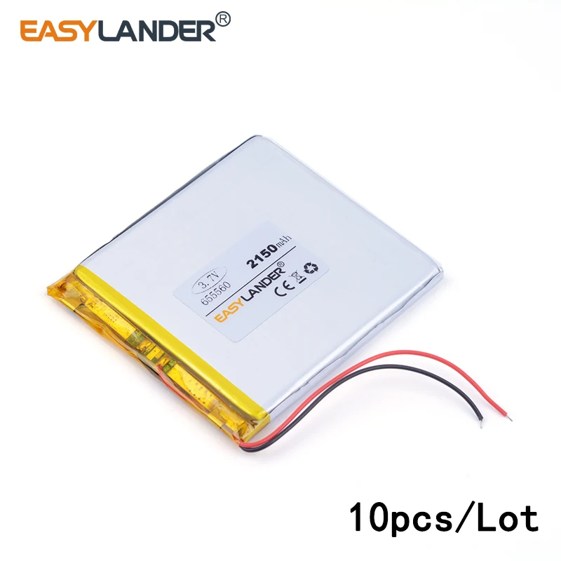 10pcs /Lot 655560 2150mah 3.7v lithium Li ion polymer rechargeable battery DIY mobile emergency power charging treasure battery
10pcs /Lot 655560 2150mah 3.7v lithium Li ion polymer rechargeable battery DIY mobile emergency power charging treasure battery