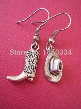 50Pair Fast delivery Western Cowboy Boot and Hat Charms Dangle Earrings For Women With Gift Box DIY Findings Jewelry Z135
50Pair Fast delivery Western Cowboy Boot and Hat Charms Dangle Earrings For Women With Gift Box DIY Findings Jewelry Z135