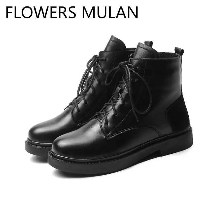 Black Leather Ankle Boots For Women Round Toe Low Rubber Heel Cool British Stylish Ladies Booties High Top Lace Up Sneakers
Black Leather Ankle Boots For Women Round Toe Low Rubber Heel Cool British Stylish Ladies Booties High Top Lace Up Sneakers