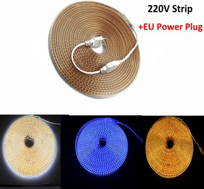 1M -25M AC 220V Led Strip SMD 2835 120Led/M White/Warm White/Blue IP67 Waterproof Led Tape Rope Light With EU Power Plug
1M -25M AC 220V Led Strip SMD 2835 120Led/M White/Warm White/Blue IP67 Waterproof Led Tape Rope Light With EU Power Plug