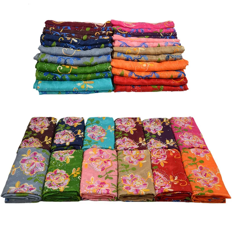 High Quality Glitter Silver Iron Bead Pearl Floral Embroidery Linen Scarf Shawl Muslim Hijab Rhinestone Shawls Scarves 10PCS/Lot
High Quality Glitter Silver Iron Bead Pearl Floral Embroidery Linen Scarf Shawl Muslim Hijab Rhinestone Shawls Scarves 10PCS/Lot