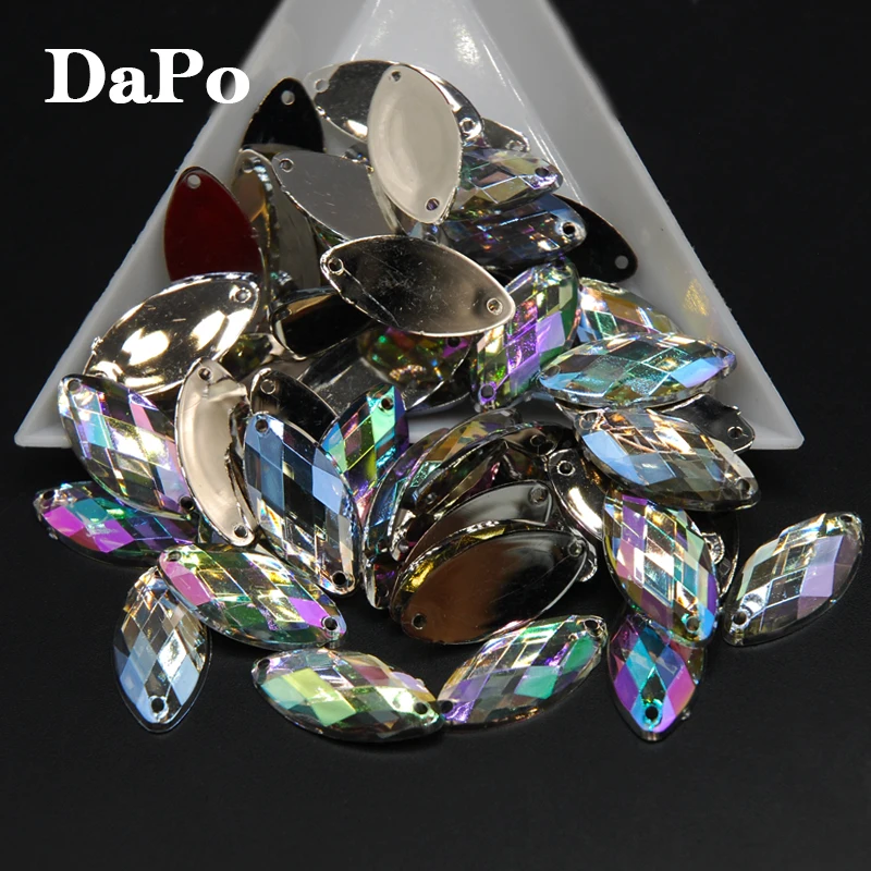 Crystal Clear AB Rhinestones Sew On Acrylic Flat Back Horse Eye Gems Fancy Crystal Stones For Clothes Dress Arts Crafts Sewing
Crystal Clear AB Rhinestones Sew On Acrylic Flat Back Horse Eye Gems Fancy Crystal Stones For Clothes Dress Arts Crafts Sewing
