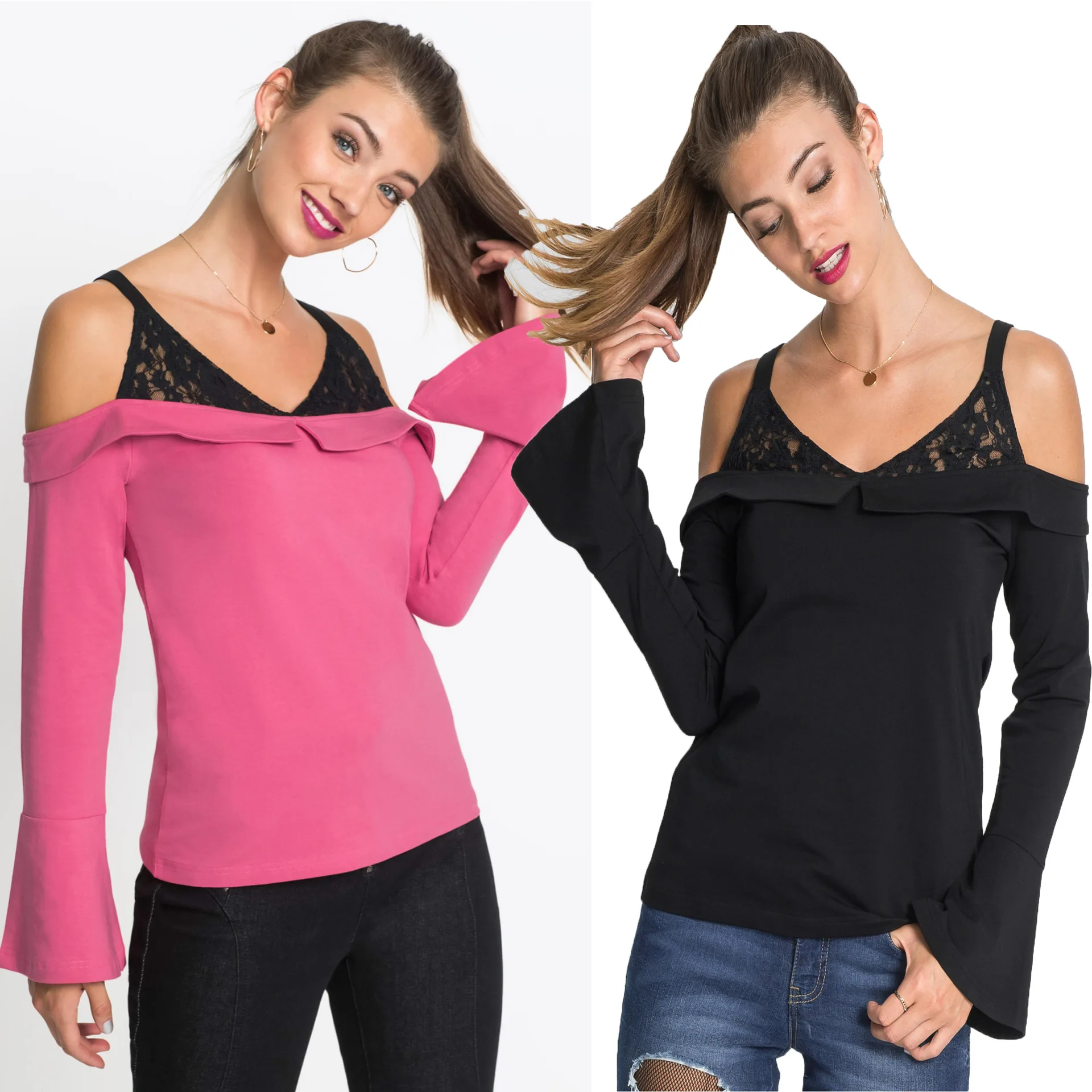 Strapless Lace T Shirt Women 2018 Autumn New Hot Fashion Female Casual Long Sleeve O-neck Solid Color T-shirts Tops
Strapless Lace T Shirt Women 2018 Autumn New Hot Fashion Female Casual Long Sleeve O-neck Solid Color T-shirts Tops