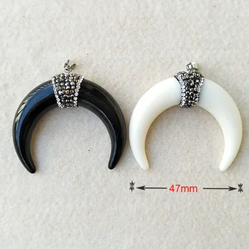 Wholesale 10 Pcs OX Horn shape Pendant,Pave Rhinestone Crystal Caps Charms,DIY Jewelry necklace earrings making supplies P175
Wholesale 10 Pcs OX Horn shape Pendant,Pave Rhinestone Crystal Caps Charms,DIY Jewelry necklace earrings making supplies P175