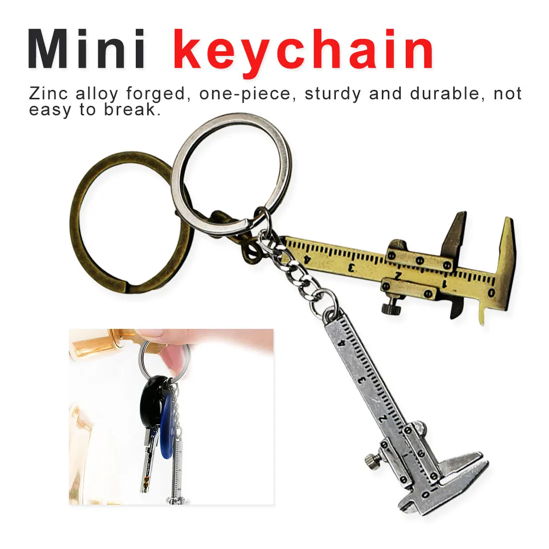 Special NoveltyKeychain/Chain Tool Pendant Portable Tool Mini Vernier Caliper Keychain Zinc Alloy Gauging Tools
Special NoveltyKeychain/Chain Tool Pendant Portable Tool Mini Vernier Caliper Keychain Zinc Alloy Gauging Tools